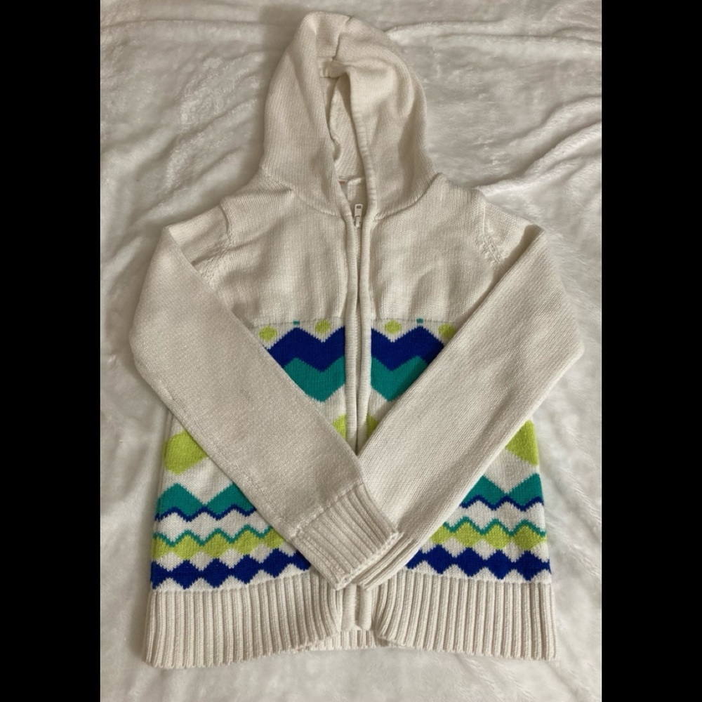 Gymboree Girl Zip Up Colored Pattern Sweater